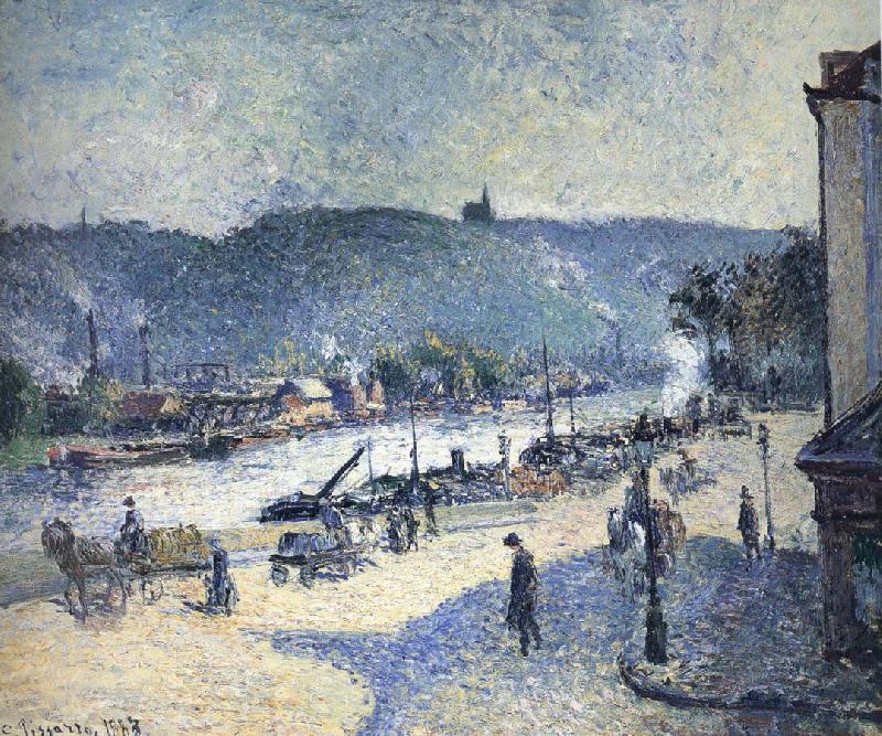 Camille Pissarro Rouen A Bend in the River